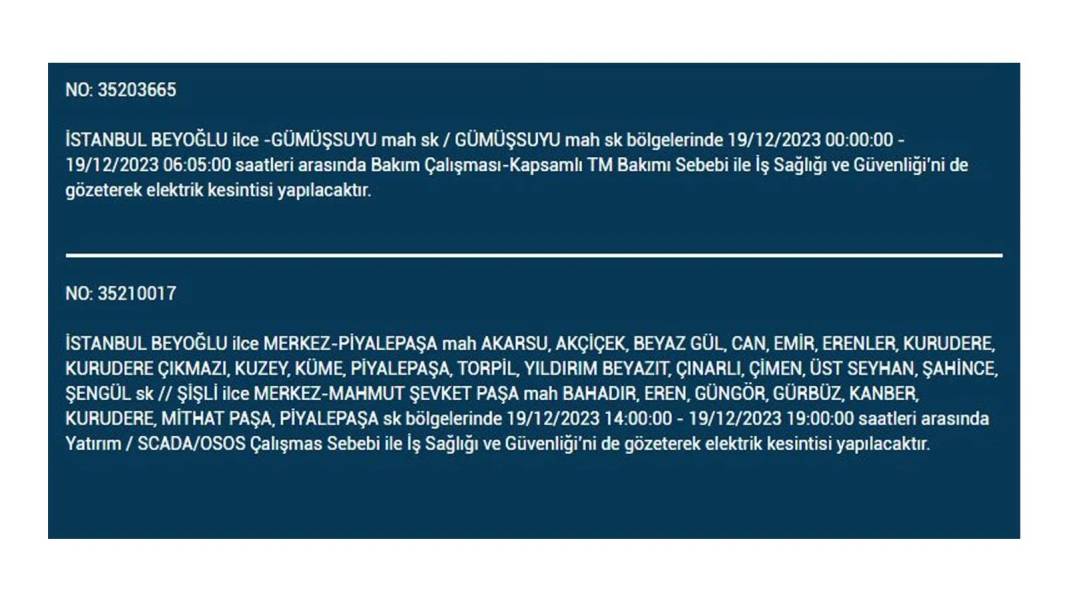 İstanbul'un bu ilçelerinde yaşayanlar dikkat: Elektrik kesintisi için hazır olun 14